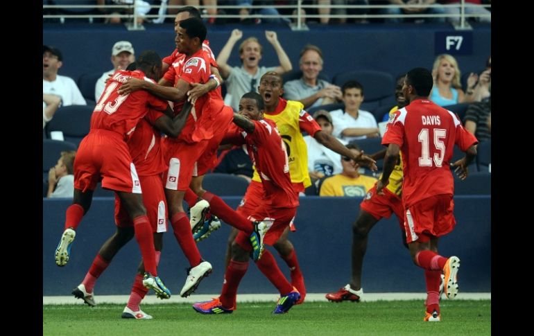 Jugadores de Panama durante juego de Copa Oro 201, celebrado en Kansas City. MEXSPORT  /