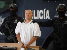 La Policía Federal de México presenta a a Edgar Huerta Montiel, alias 'El Wuache'. EFE  /