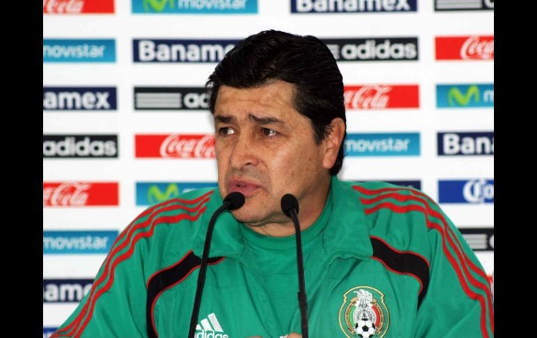 Luis Fernando Tena durante una sesion de entrenamiento y conferencia de prensa. MEXSPOT  /