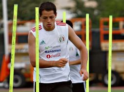 Javier Hernández de México, durante sesión de entrenamiento para Copa Oro. MEXSPORT  /