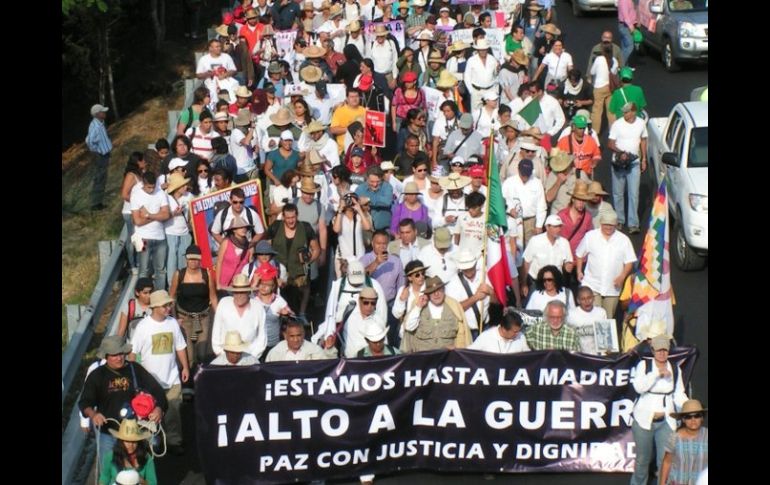 El Movimiento por la Paz ha encabezado marchas en demanda de un alto a la violencia en el país. ARCHIVO  /