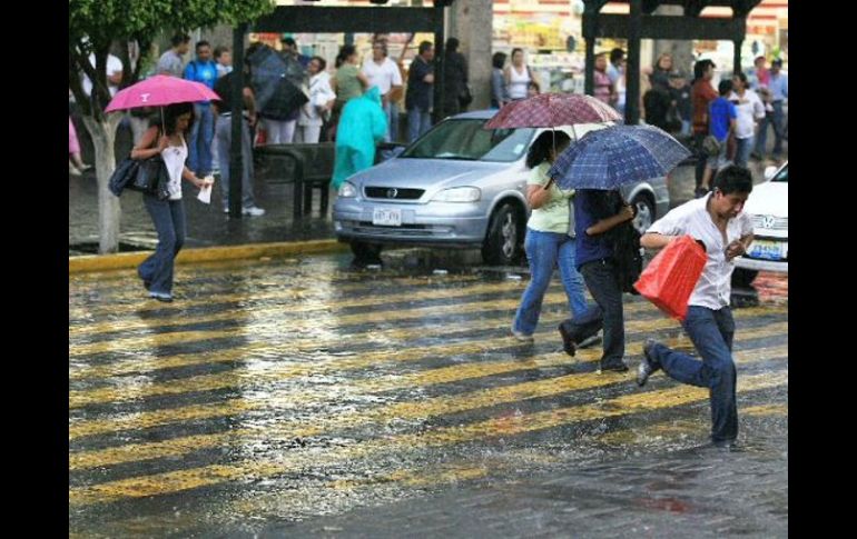 En Guadalajara centro la lluvia fue de 9.6 milímetros y la temperatura de 26.5 grados centígrados. ARCHIVO  /