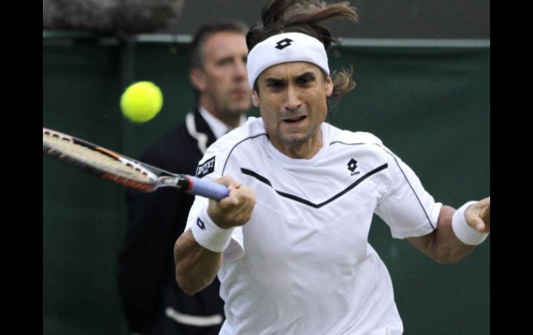 David Ferrer en el juego contra Ryan Harrison. AP  /