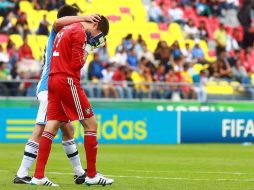 El arquero Nicolás Sequeira de Argentina al término del partido contra Japón. MEXSPORT  /