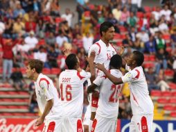 Jugadores de la selección de Panamá, celebrando gol durante partido del Mundial Sub-17. MEXSPORT  /