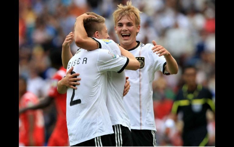 Mitchell Weiser de Alemania, celebrando su gol al minuto 39 contra los panameños. MEXSPORT  /