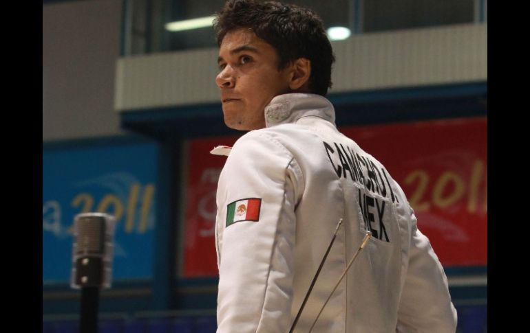 Abraham Camacho de México, durante el Norceca Abierto de Pentatlón Moderno. MEXSPORT  /