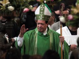 Norberto Rivera Carrera durante la ceremonia religiosa semanal en la Catedral Metropolitana de la Ciudad de México. EL UNIVERSAL  /