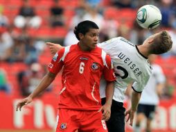 Anel Vargas de Panamá durante el juego contra Alemania. MEXSPORT  /