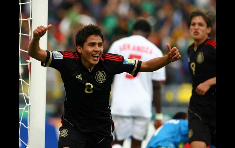 Julio Gómez, mediocampista mexicano durante juego del Mundial México Sub-17. MEXSPORT  /