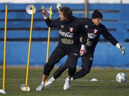 Jugadores de la Selección de Perú durante entrenamiento en Mendoza, Argentina. AP  /