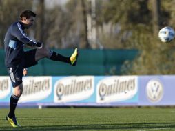 El jugador argentino Lionel Messi, durante entrenamiento para Copa América 2011. AFP  /