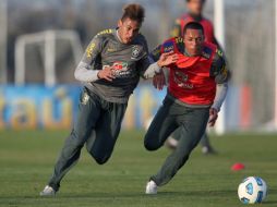 Jugadores de la Selección de Brasil, durante entrenamiento rumbo a Copa América 2011. EFE  /