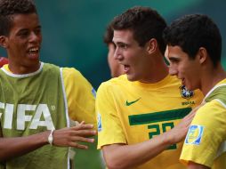 Jugadores de la Selección de Brasil, durante partido del Mundial México Sub-17. MEXSPORT  /