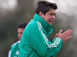 Luis Fernando Tena, técnico de México, durante entrenamiento para Copa América en Argentina. MEXSPORT  /