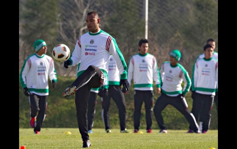 Jugadores de la Selección mexicana Sub-22, durante sesión de entrenamiento para Copa América. MEXSPORT  /