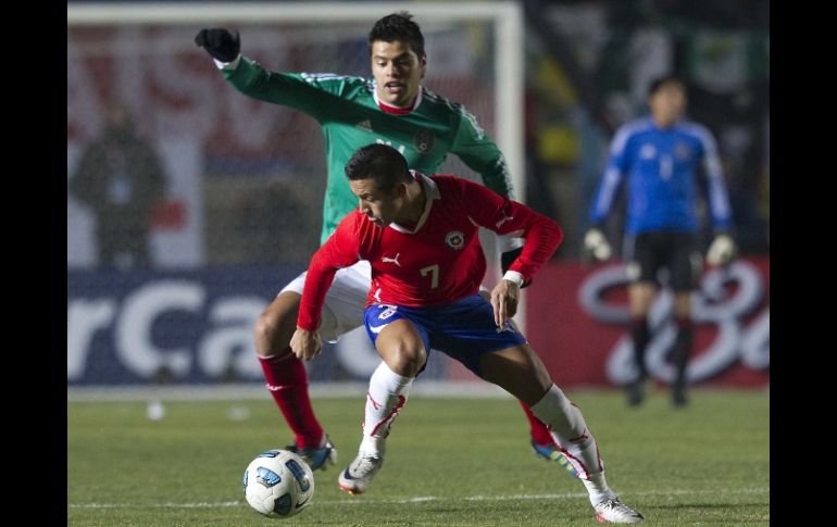 Alexis Sánchez, máxima figura de la Selección chilena, durante partido contra la Selección Mexicana en Copa América. MEXSPORT  /