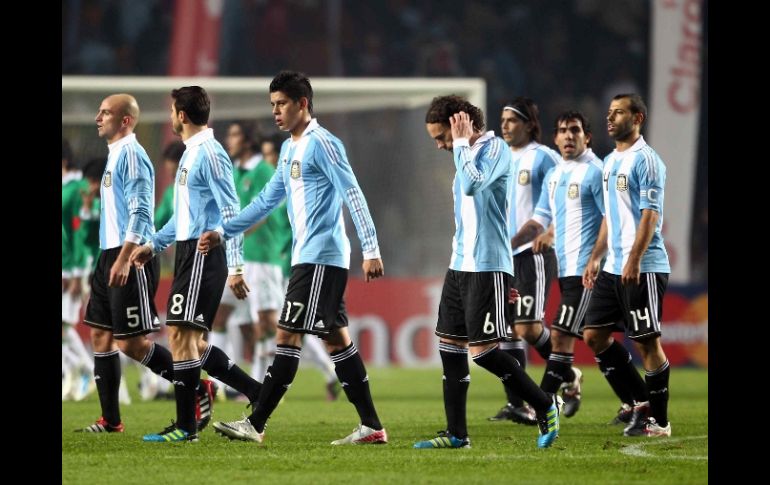 Jugadores de la Selección de Argentina, durante partido de Copa América. MEXSPORT  /