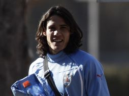 El uruguayo mientras llegaba ayer a un entrenamiento en Mendoza. REUTERS  /