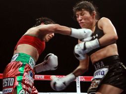 Ana Maria Torres (Der.) y Jackie Nava (Izq.), durante su combate en Veracruz hace unos meses. MEXSPORT  /