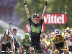 Boasson Hagen celebra la victoria de la sexta etapa. EFE  /