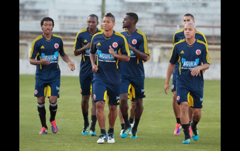 Jugadores de la Selección de Colombia, durante sesión de entrenamiento en Santa Fé, Argentina. EFE  /