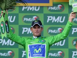 El español José Joaquín Rojas recuperó hoy el maillot verde de líder de la clasificación de la regularidad en el Tour de Francia. AFP  /