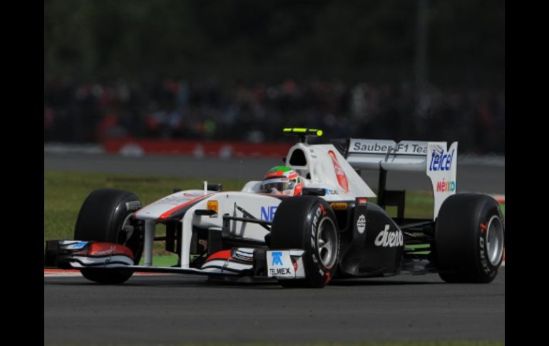 El piloto mexicano, Sergio Pérez, en el circuito de Silverstone. AFP  /