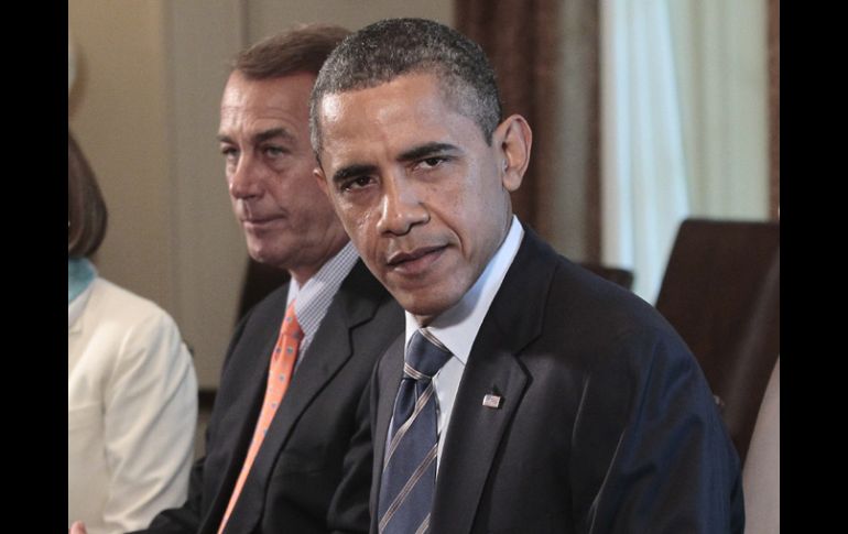 Barack Obama se reúne con líderes del Congreso en la Sala de Gabinete de la Casa Blanca. AP  /