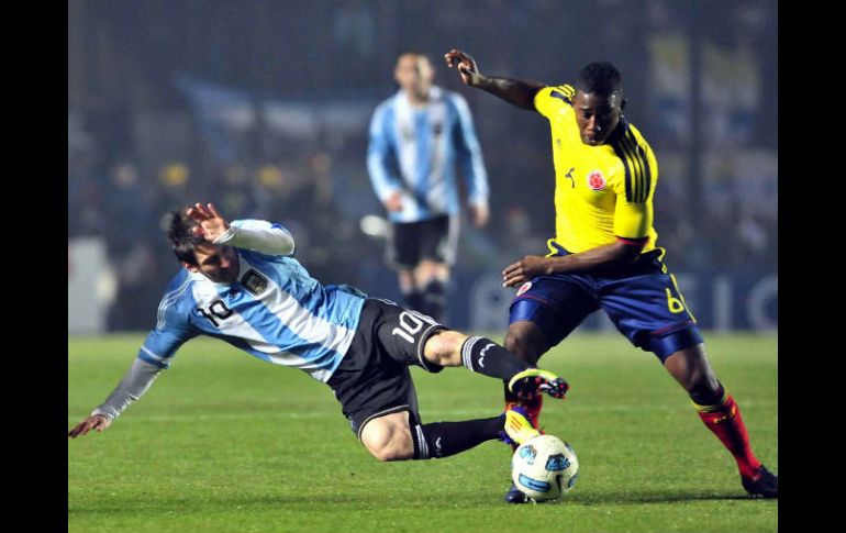 Lionel Messi durante el partido contra Colombia. MEXSPORT  /