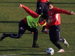 Jugadores de la Selección de Chile, durante sesión de entrenamiento para Copa América en Argentina. REUTERS  /