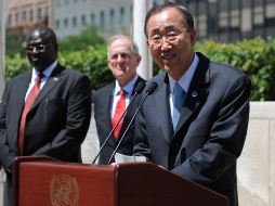 Ban Ki-moon, da a conocer la resolución en la cual se acepta la inclusión de Sudán del Sur como miembro de Naciones Unidas. NOTIMEX  /