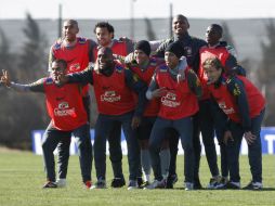 Selección de Brasil posa para la foto durante la sesión de entrenamiento en Los Cardenales. REUTERS  /