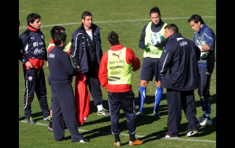 La Selección chilena se vio muy desahogada durante el entrenamiento de hoy. NOTIMEX  /