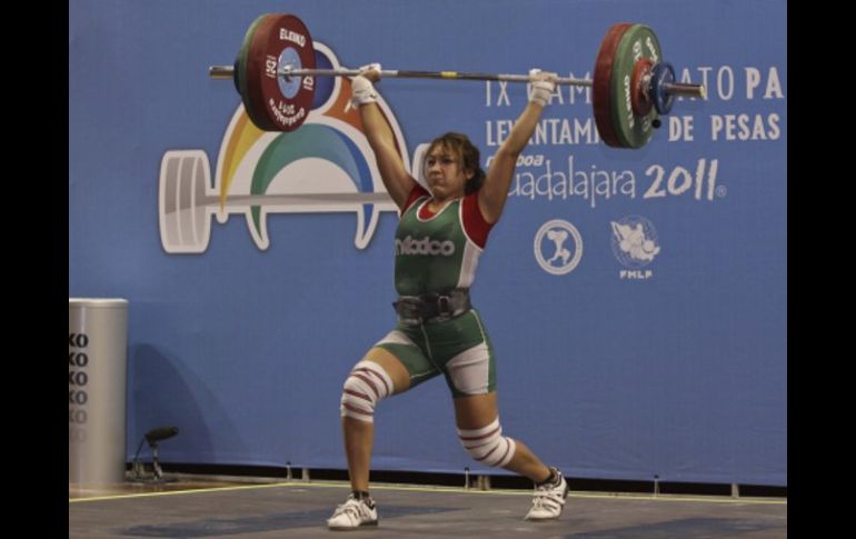 La mexicana, Guadalupe Muñoz, ganadora del bronce en la rama femenil del Campeonato Panamericano de Pesas. E.PACHECO  /