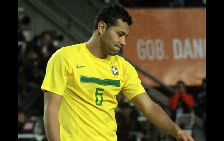 Jugador de la Selección de Brasil, André Santos, durante partido de cuartos de final de la Copa América en Argentina. MEXSPORT  /