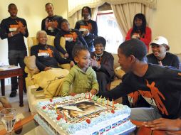 Nelson Mandela durante su fiesta de cumpleaños. AFP  /