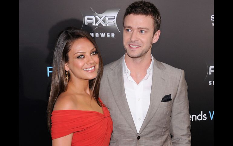 Mila Kunis y Justin Timberlake asistieron al estreno de 'Friends With Benefits'. AFP  /