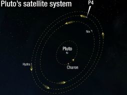 P4 fue vista en un primer momento en una fotografía tomada por el Hubble el 28 de junio. EFE  /