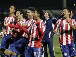 Los jugadores de la Selección de Paraguay, celebran triunfo ante Venezuela. REUTERS  /