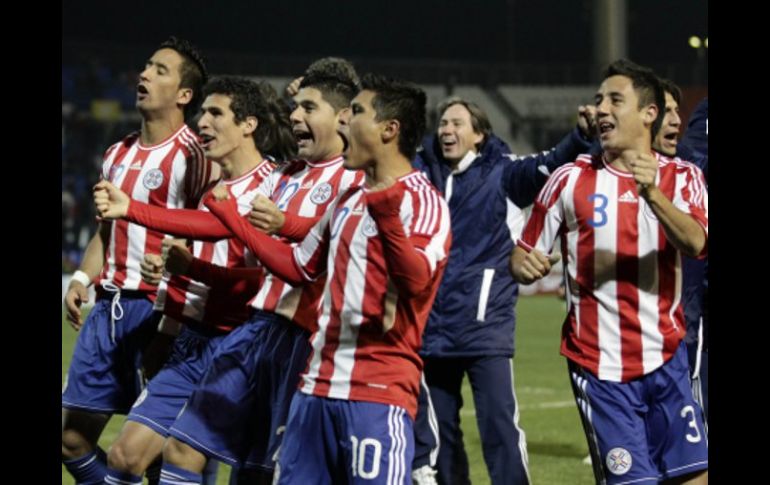 Los jugadores de la Selección de Paraguay, celebran triunfo ante Venezuela. REUTERS  /