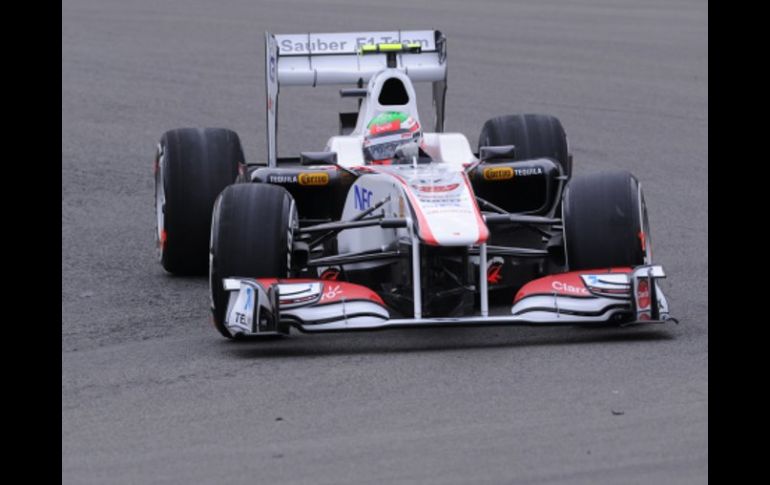 El piloto mexicano, Sergio Pérez, en la primer práctica del GP de Alemania en Nürburgring. AFP  /