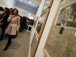 Pilar del Río, ayer en  la presentación de José Saramago. La consistencia de los sueños. NOTIMEX  /