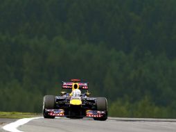 Sebastián Vettel, del equipo Red Bull, durante la tercera sesión y una marca de 1:30,916. EFE  /