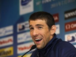 Phelps durante una conferencia de prensa en el Centro deportivo oriental. AFP  /