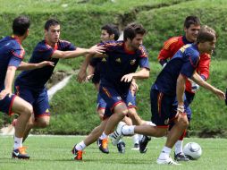 La selección española entrernando en Manizales, Colombia. EFE  /