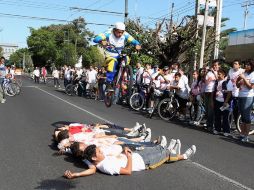 Al final del recorrido se realizó una exhibición por parte del equipo Jalisco de ciclismo modalidad BMX. E. BARRERA.  /