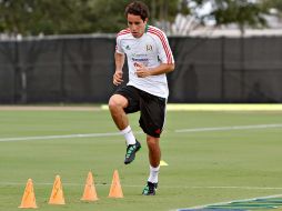 El jugador mexicano, Efraín Juárez, durante sesión de entrenamiento con la Selección mexicana de futbol. MEXSPORT  /