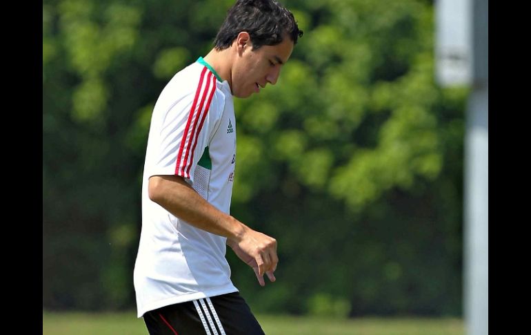 El nuevo refuerzo del Zaragoza, Efraín Juárez, durante sesión de entrenamiento con la Selección mexicana de futbol. MEXSPORT  /