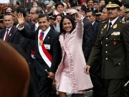 El mandatario y su esposa durante el desfile. REUTERS  /